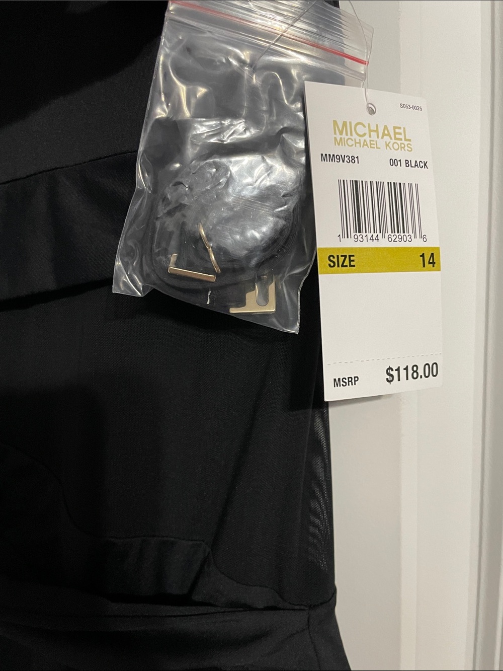 Michael Kors One-Shoulder Mesh Swimsuit Black Size 14 NWT - Picture 10 of 16